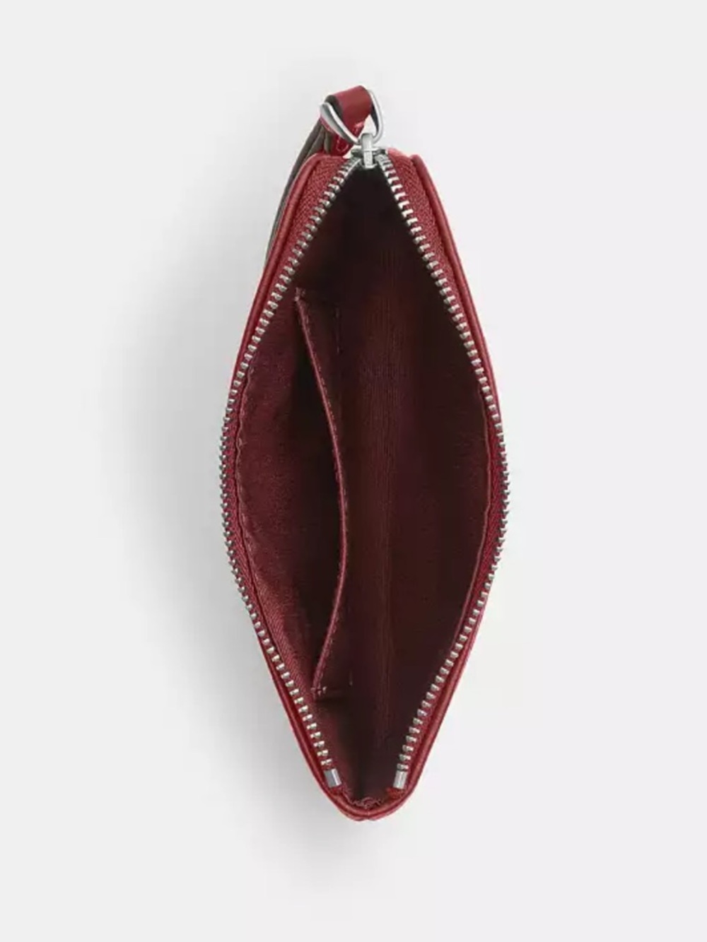 Coach Red Signature Zip Wristlet with Wrist Strap - Picture 3 of 3